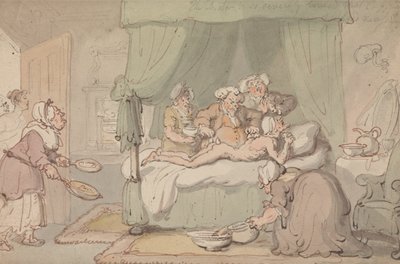 Lægen er så alvorligt blåset, at cupping er dømt nødvendig af Thomas Rowlandson